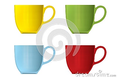 Shape empty cup in cut on clean background. Cartoon Illustration
