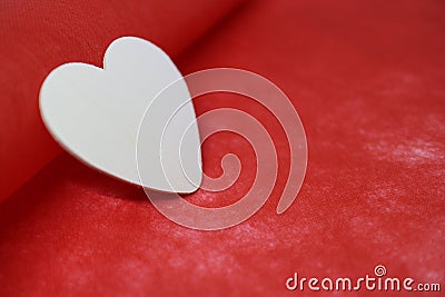 Shape heart on red background. Stock Photo