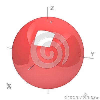 Shape of the 1s atomic orbital on white background. Available ot Stock Photo