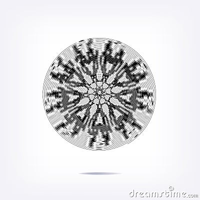 Shape of twisted lines. Abstract illustration. Technology motion effect shape. Design element Vector Illustration