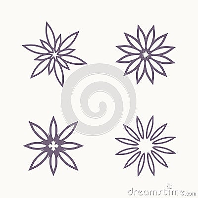 The shape typed from the laconic rays of the petals is possible plotter cutting. Stock Photo