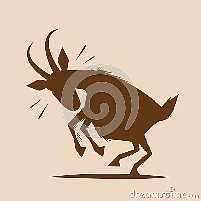 Shape vector illustration of an angry goat Vector Illustration