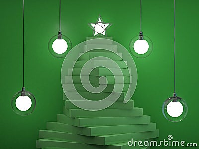 Shaped christmas tree. 3D Stock Photo