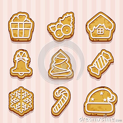 Shaped cookies for Christmas and New Year Stock Photo