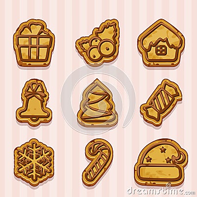 Shaped cookies for Christmas and New Year Stock Photo