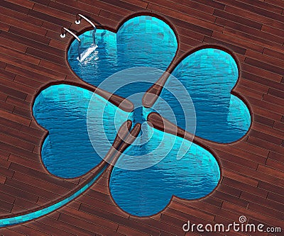 Shaped pool clover Stock Photo