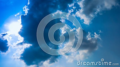 A shapes clouds with blue sky Stock Photo