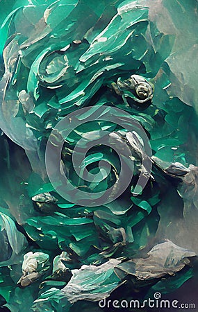 Shapes of malachite - abstract digital art Stock Photo