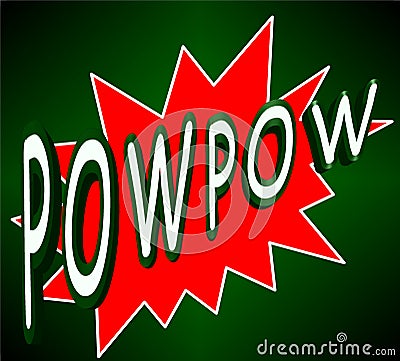 Shapes of POW POW speech cloud bubbles Stock Photo