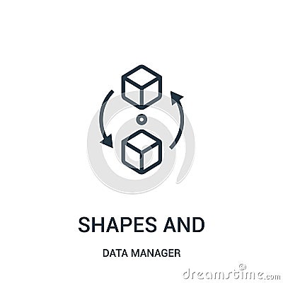 shapes and symbols icon vector from data manager collection. Thin line shapes and symbols outline icon vector illustration. Linear Vector Illustration