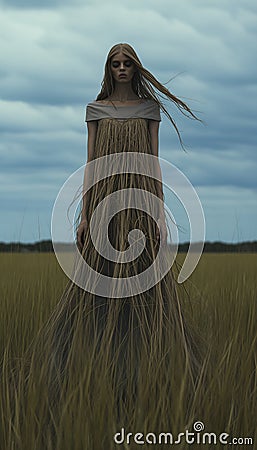 Shapeshifting Style: A Southern Beauty in the Marshes of Modern Stock Photo