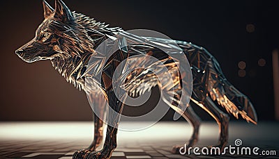 Shapeshifting wolf is a mythical creature with the ability to transform its form, symbolizing adaptability and transformation. Cartoon Illustration