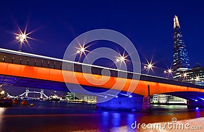 The Shard, London Bridge and Tower Bridge Editorial Stock Photo