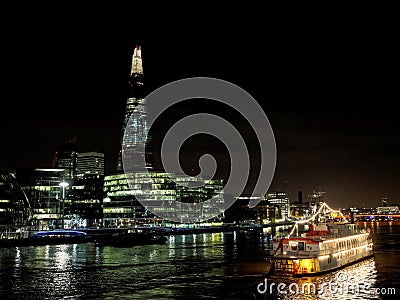 The Shard seen from the river Thames, London, december 2013 Editorial Stock Photo