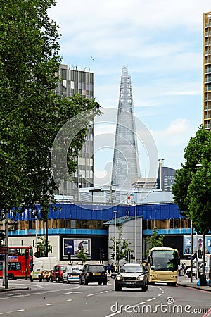 The Shard skyscraper seen from the Elephant and Castle Editorial Stock Photo