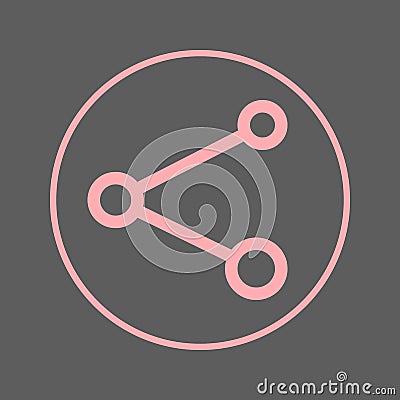 Share circular line icon. Connection round colorful sign. Flat style vector symbol. Vector Illustration