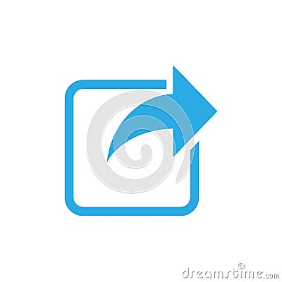 Share icon. Forward Icon. Vector illustration, flat design. Vector Illustration