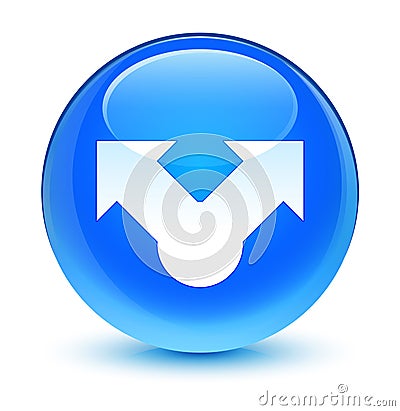 Share icon glassy cyan blue round button Cartoon Illustration