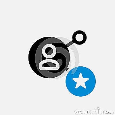 Share icon, multimedia icon with star sign. Share icon and best, favorite, rating symbol Vector Illustration