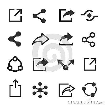 Share icon set, web and media symbol Vector Illustration