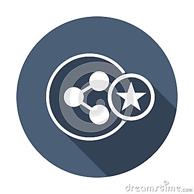 Share icon with star sign. Share icon and best, favorite, rating symbol. Vector icon Stock Photo