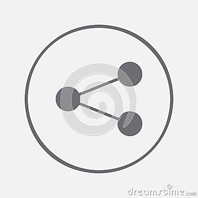 Share icon vector, solid illustration, pictogram isolated on gray. Vector Illustration