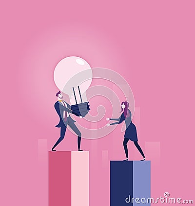 Share idea - Business concept Ideas Sharing Vector Illustration