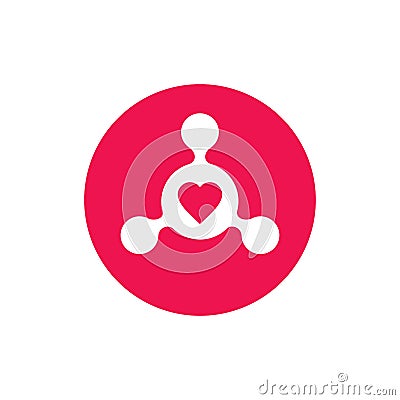 Share love logo icon design template elements, heart and hub connection icon - Vector Vector Illustration