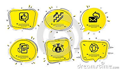 Share mail, Bureaucracy and Stairs icons set. Like, Check investment and Change clothes signs. Vector Vector Illustration