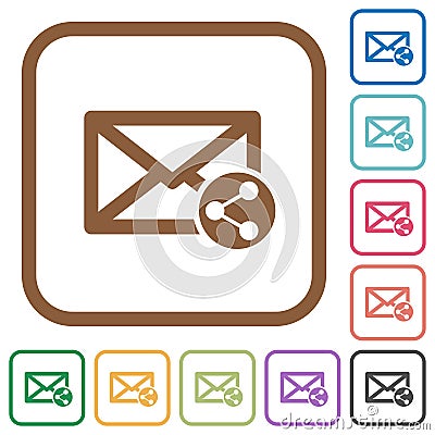 Share mail simple icons Stock Photo