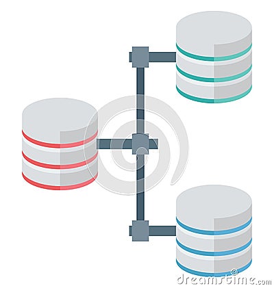 Share network, Database Isolated which can be easily edit or modified Vector Illustration