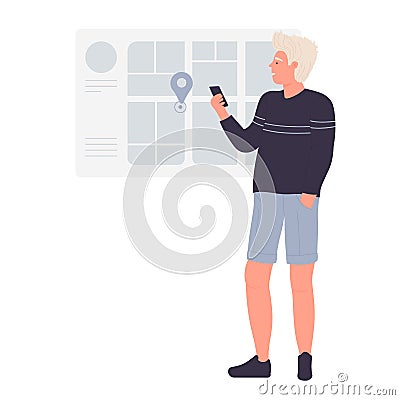 Share online location application Vector Illustration