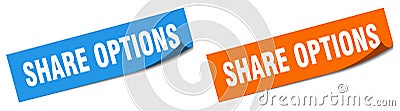 share options sticker. share options sign set. Vector Illustration