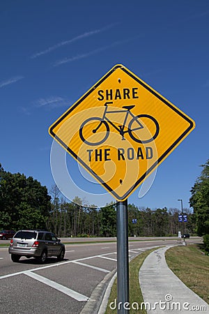 Share the Road Editorial Stock Photo