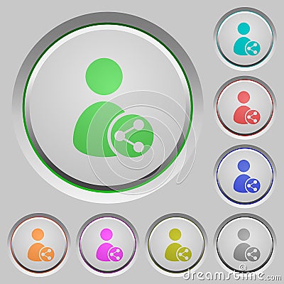 Share user data push buttons Stock Photo