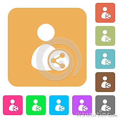 Share user data rounded square flat icons Stock Photo