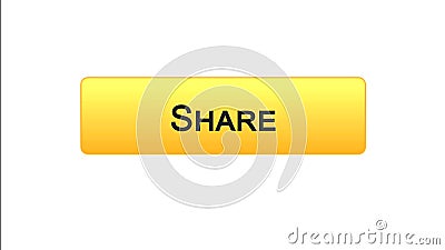 Share web interface button orange color, social network application, site design Stock Photo