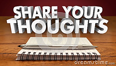 Share Your Thoughts Comments Review Feedback Stock Photo