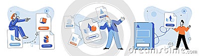Shared file. The management shared files requires robust documentation and organization Vector Illustration