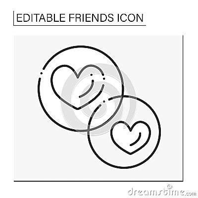 Shared values line icon Vector Illustration