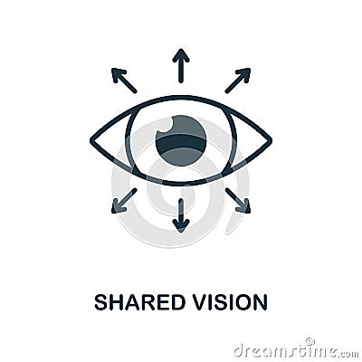 Shared Vision icon. Monochrome style design from management icon collection. UI. Pixel perfect simple pictogram shared vision icon Stock Photo