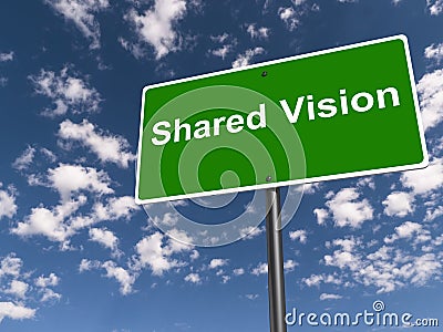 Shared vision traffic sign Stock Photo