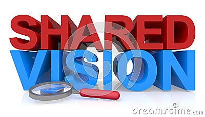 Shared vision word on white Stock Photo