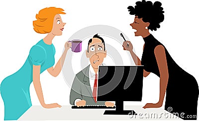 Shared work space Vector Illustration