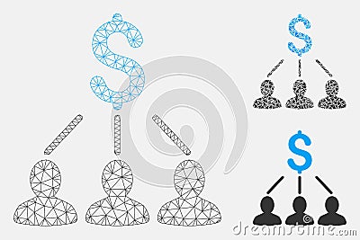 Shareholders Vector Mesh 2D Model and Triangle Mosaic Icon Vector Illustration