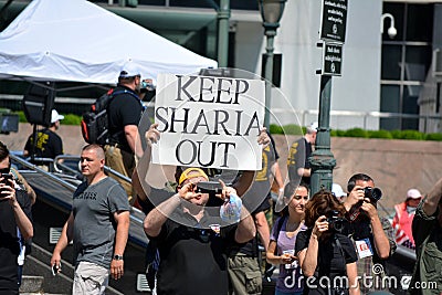 Sharia protest Editorial Stock Photo