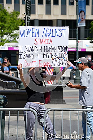 Sharia protest Editorial Stock Photo