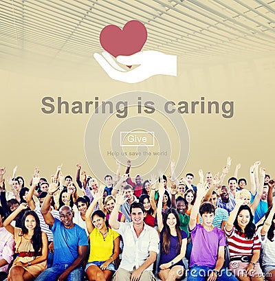 Sharing Caring Share Opinion Social Networking Concept Stock Photo