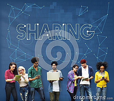 Sharing Communication Link Networking Connect Concept Stock Photo