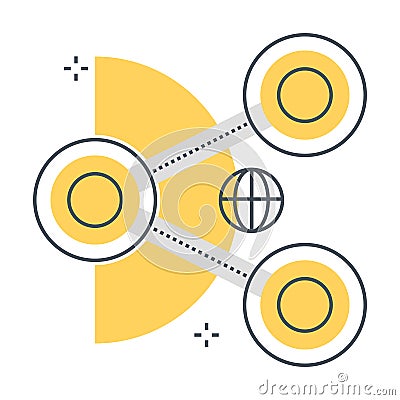 Sharing content related color line vector icon, illustration Vector Illustration